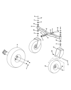 Front Caster And Tire Assembly Diagram and Parts List for Z-FORCEPRO48-KH 53BH3AGN050-22HP Cub Cadet Lawn Tractor